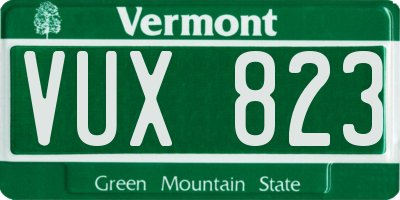 VT license plate VUX823