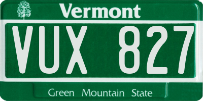 VT license plate VUX827
