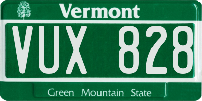 VT license plate VUX828