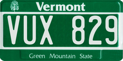 VT license plate VUX829