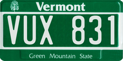 VT license plate VUX831