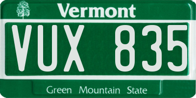 VT license plate VUX835