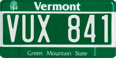 VT license plate VUX841