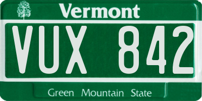 VT license plate VUX842