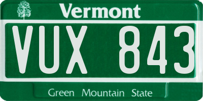 VT license plate VUX843