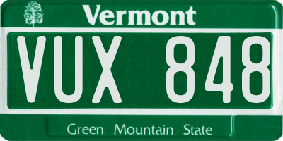 VT license plate VUX848