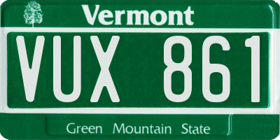 VT license plate VUX861