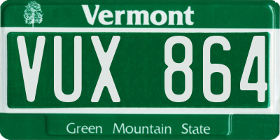 VT license plate VUX864