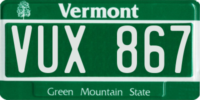 VT license plate VUX867