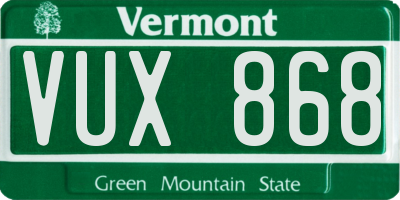 VT license plate VUX868