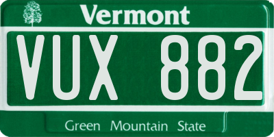 VT license plate VUX882