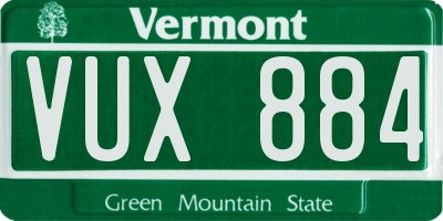 VT license plate VUX884