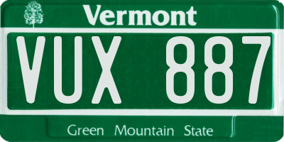 VT license plate VUX887