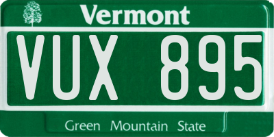 VT license plate VUX895