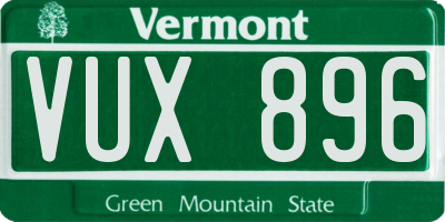 VT license plate VUX896