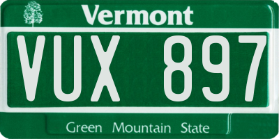 VT license plate VUX897