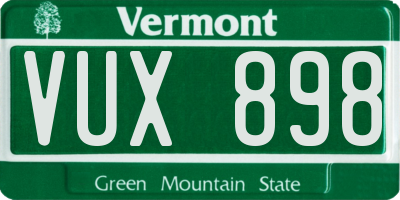 VT license plate VUX898