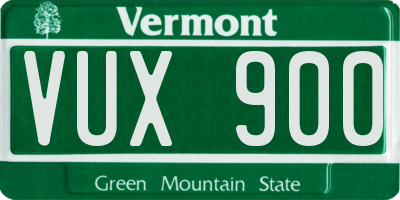 VT license plate VUX900
