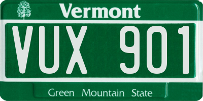 VT license plate VUX901