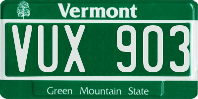 VT license plate VUX903