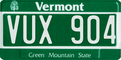 VT license plate VUX904
