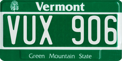 VT license plate VUX906