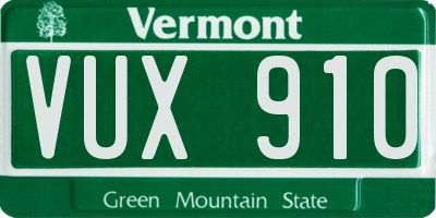 VT license plate VUX910