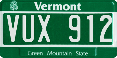 VT license plate VUX912