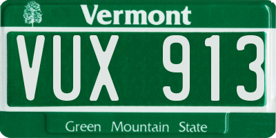 VT license plate VUX913