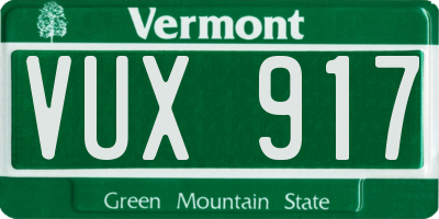 VT license plate VUX917
