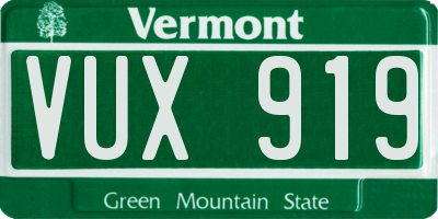 VT license plate VUX919