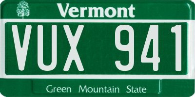 VT license plate VUX941