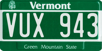 VT license plate VUX943