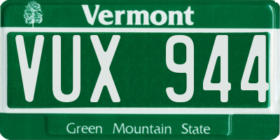 VT license plate VUX944