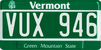 VT license plate VUX946