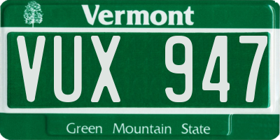 VT license plate VUX947