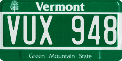 VT license plate VUX948