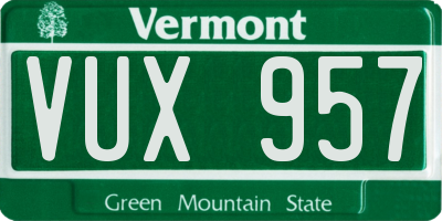 VT license plate VUX957