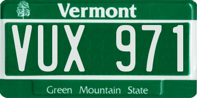 VT license plate VUX971