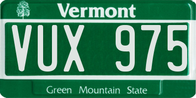 VT license plate VUX975
