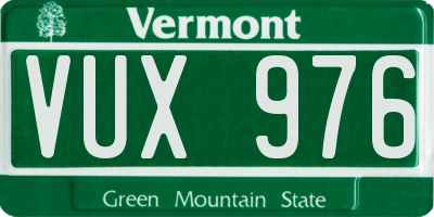 VT license plate VUX976