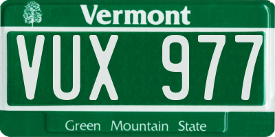 VT license plate VUX977