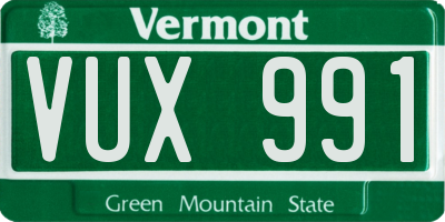 VT license plate VUX991