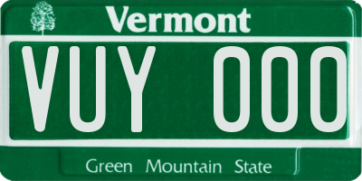 VT license plate VUY000
