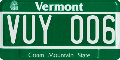 VT license plate VUY006