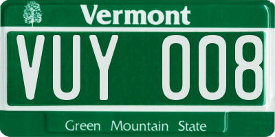 VT license plate VUY008