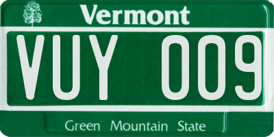 VT license plate VUY009