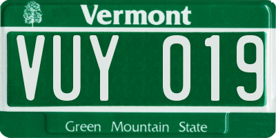 VT license plate VUY019