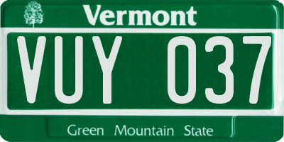 VT license plate VUY037