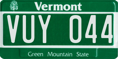 VT license plate VUY044